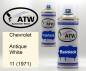 Preview: Chevrolet, Antique White, 11 (1971): 400ml Sprühdose + 400ml Klarlack - Set, von ATW Autoteile West.